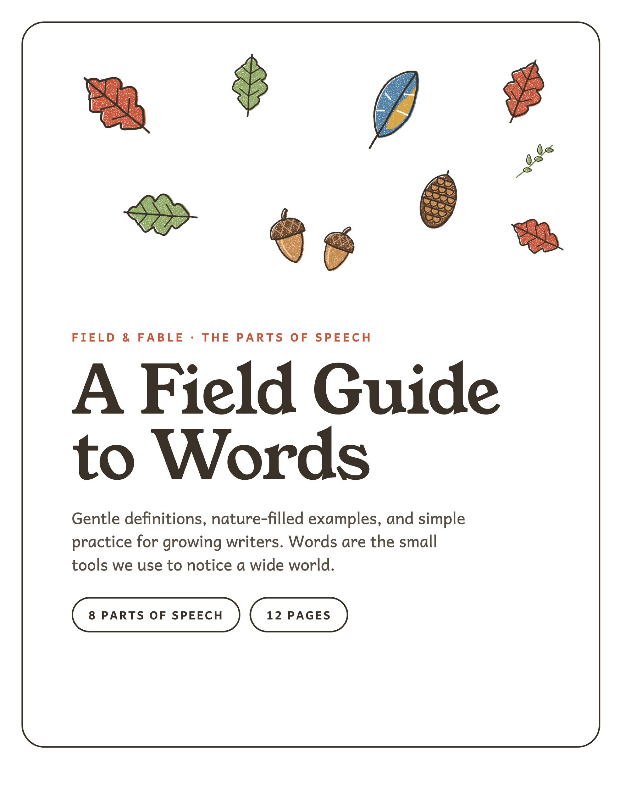The cover of A Field Guide to Words.