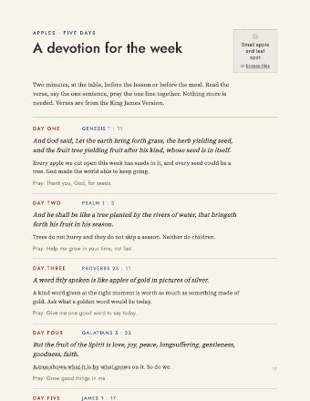 Page 10: A devotion, five days