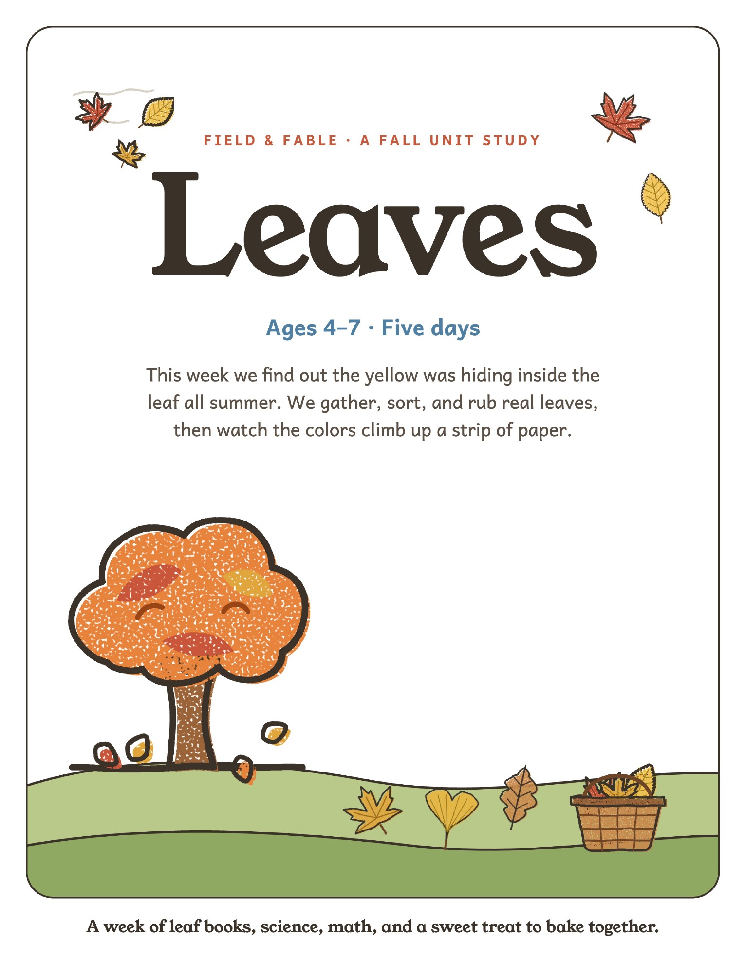 The cover of the Leaves unit study.