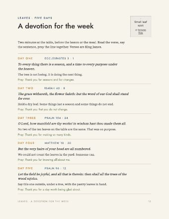 Page 10: A devotion, five days