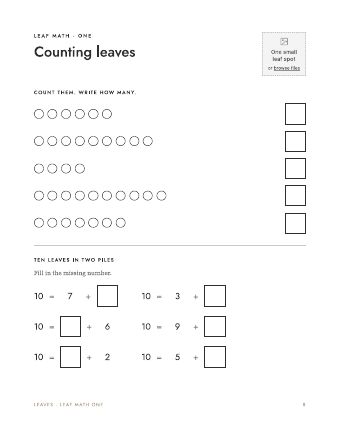 Page 8: Leaf math, one