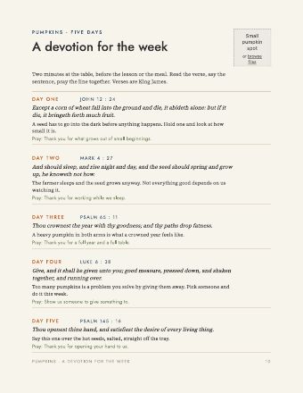 Page 10: A devotion, five days
