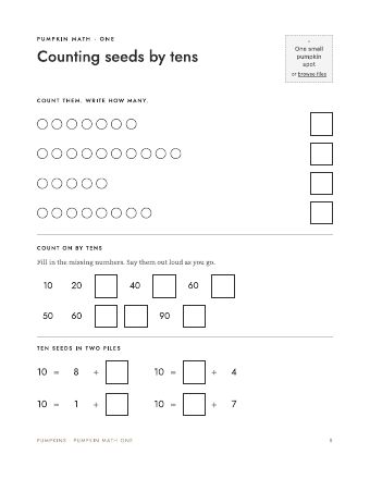 Page 8: Pumpkin math, one