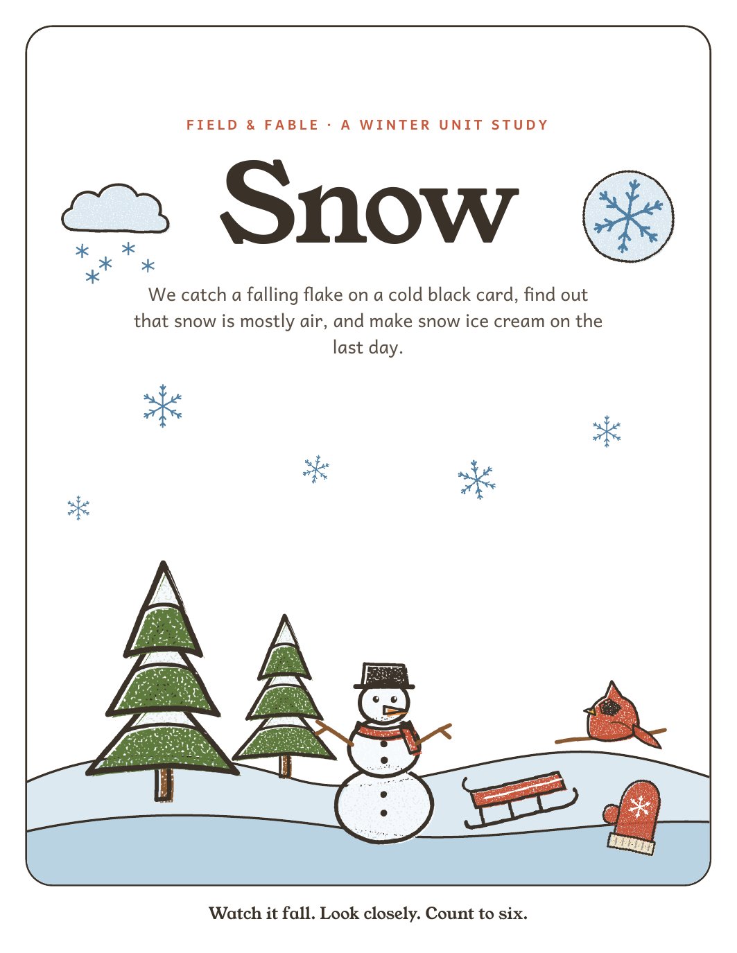 The cover of the Snow unit study.