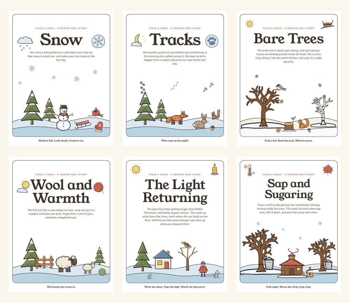 The six unit covers in Winter in Cold Places.