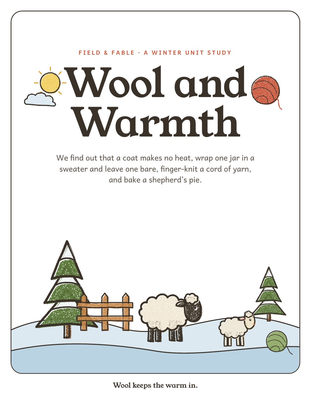 The cover of the Wool and Warmth unit.